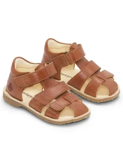 Leder-Halbsandalen "Shea" in Hellbraun