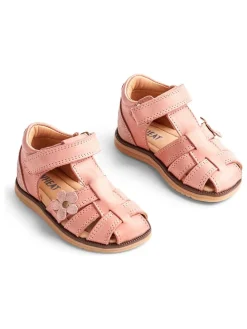 Leder-Halbsandalen "Sky Flower" in Pink
