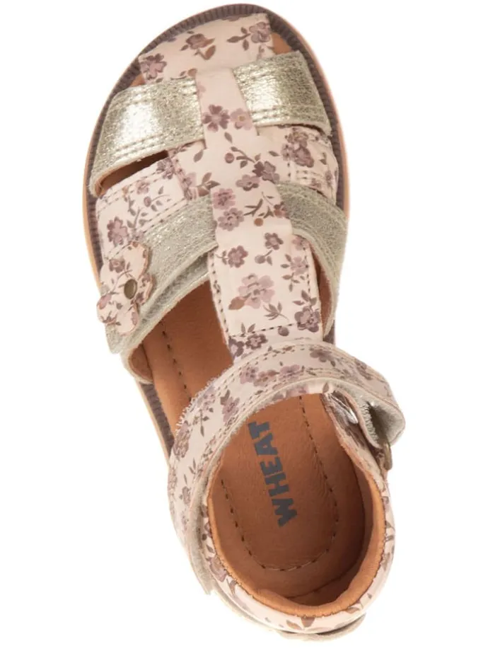 Leder-Halbsandalen "Sky Flower" in Rosa