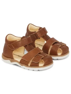 Leder-Halbsandalen "Sofus" in Hellbraun