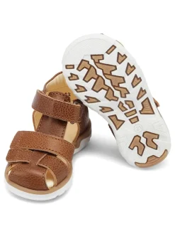 Leder-Halbsandalen "Sofus" in Hellbraun