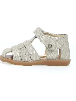 Leder-Halbsandalen "Zaffiro" in Silber