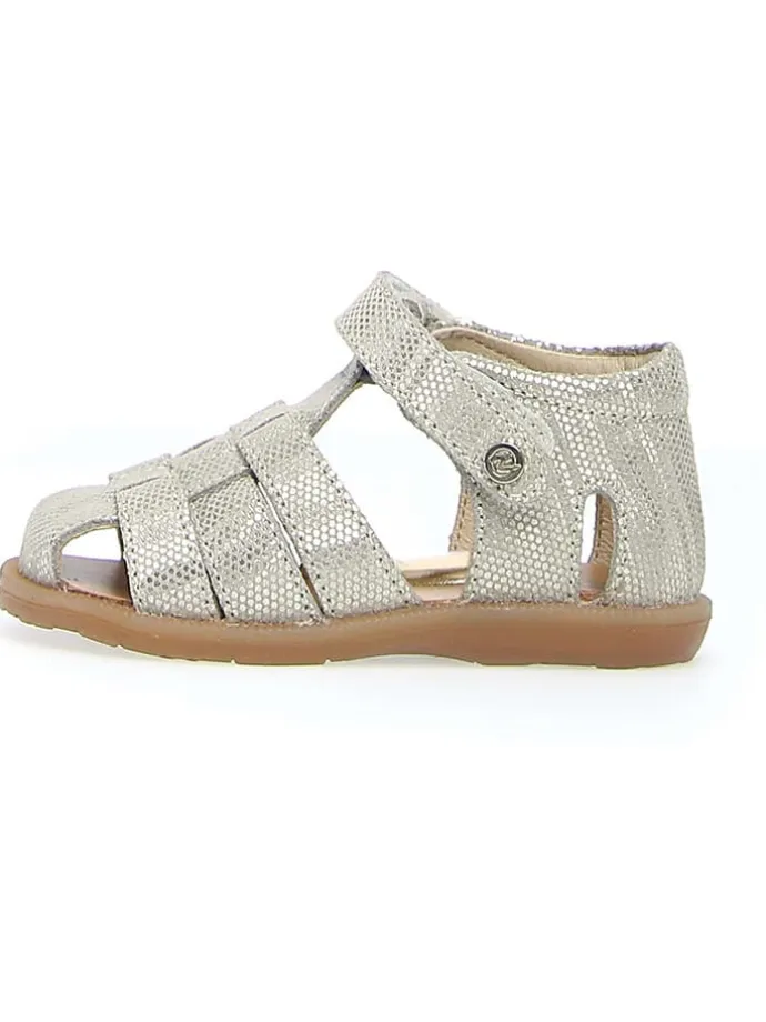 Leder-Halbsandalen "Zaffiro" in Silber