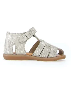 Leder-Halbsandalen "Zaffiro" in Silber