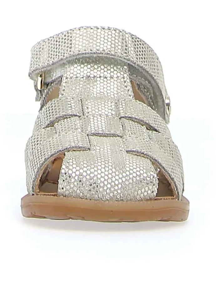 Leder-Halbsandalen "Zaffiro" in Silber