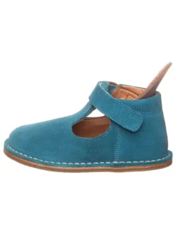 Leder-Halbschuhe in Blau