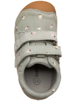 Leder-Halbschuhe in Grau/ Rosa