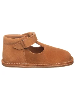 Leder-Halbschuhe in Hellbraun