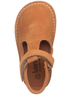 Leder-Halbschuhe in Hellbraun