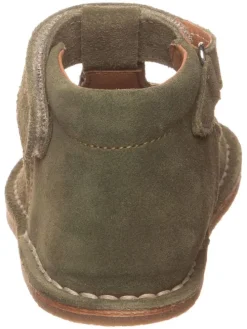 Leder-Halbschuhe in Khaki