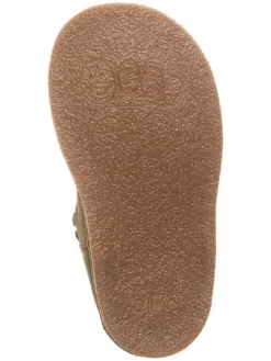 Leder-Halbschuhe in Khaki