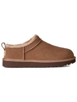 Leder-Hausschuhe "Classic Micro" in Hellbraun