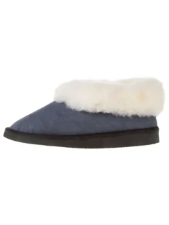 Leder-Hausschuhe "Gisi" in Blau