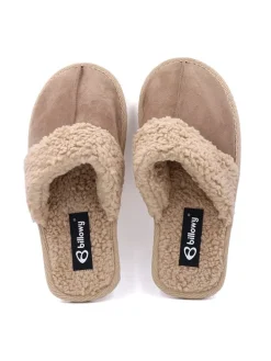 Leder-Hausschuhe in Beige