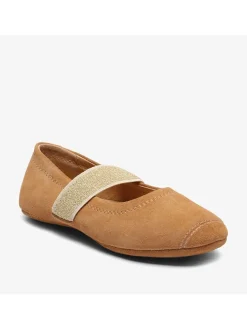 Leder-Hausschuhe in Hellbraun