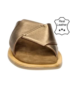 Leder-Hausschuhe in Hellbraun