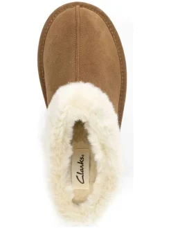 Leder-Hausschuhe in Hellbraun