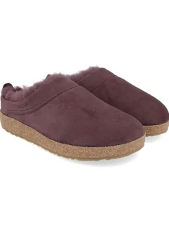 Leder-Hausschuhe in Lila