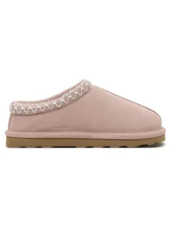 Leder-Hausschuhe in Rosa