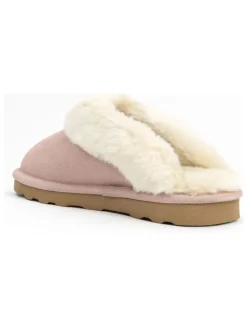 Leder-Hausschuhe in Rosa