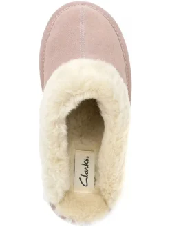 Leder-Hausschuhe in Rosa