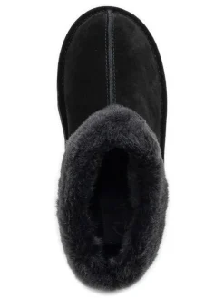 Leder-Hausschuhe in Schwarz