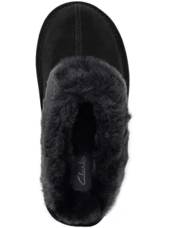 Leder-Hausschuhe in Schwarz