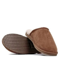 Leder-Hausschuhe "Kopenhagen" in Braun