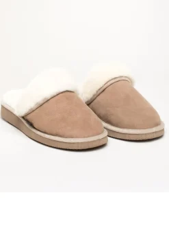 Leder-Hausschuhe "Pala" in Hellbraun