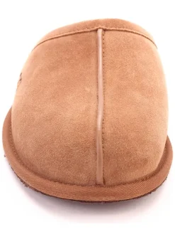 Leder-Hausschuhe "Scuff" in Hellbraun