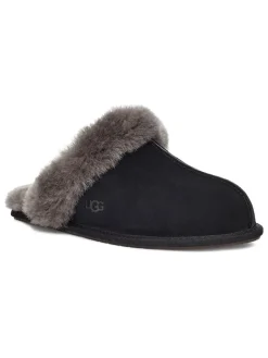 Leder-Hausschuhe "Scuffette II" in Schwarz