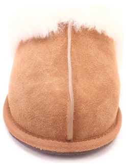 Leder-Hausschuhe "Scuffette II" in Hellbraun