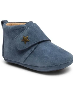Leder-Hausschuhe "Star" in Blau