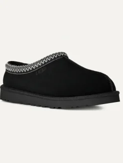 Leder-Hausschuhe "Tasman II" in Schwarz