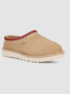 Leder-Hausschuhe "Tasman" in Beige