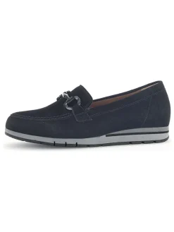 Leder-Keilmokassins in Schwarz