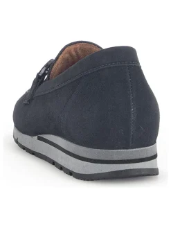 Leder-Keilmokassins in Schwarz