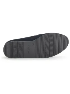 Leder-Keilmokassins in Schwarz