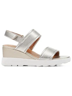 Leder-Keilsandaleten "Spherica EC6" in Silber