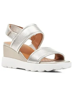 Leder-Keilsandaleten "Spherica EC6" in Silber