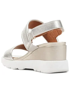 Leder-Keilsandaleten 