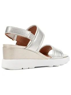 Leder-Keilsandaleten 