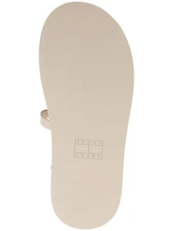 Leder-Keilsandaletten in Creme