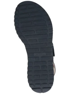 Leder-Keilsandaletten in Dunkelblau