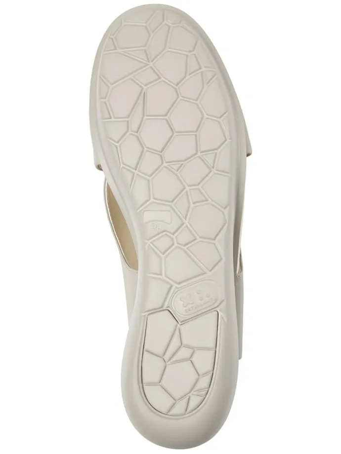 Leder-Keilsandaletten in Grau