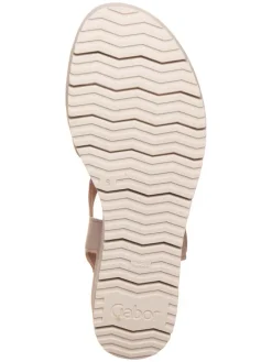 Leder-Keilsandaletten in Rosa