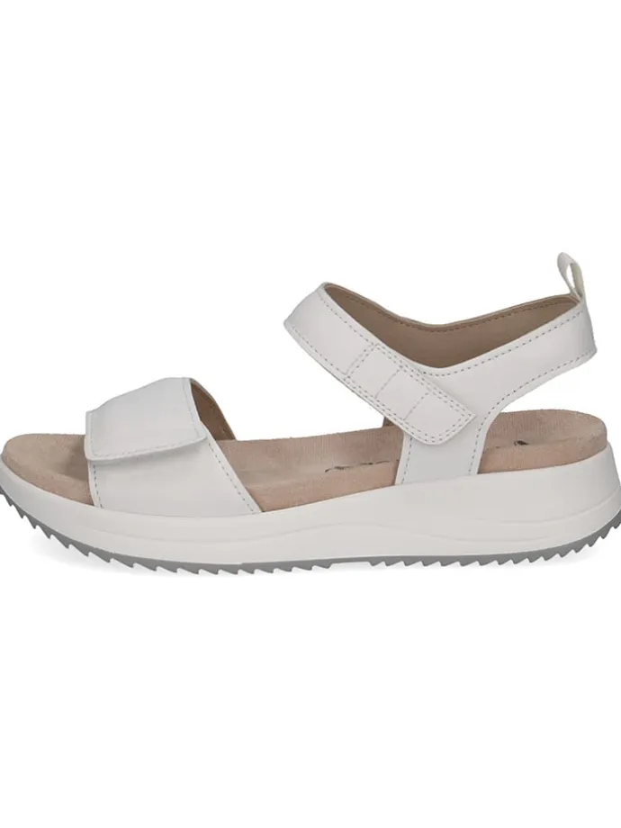 Leder-Keilsandaletten in Weiß