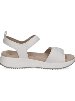 Leder-Keilsandaletten in Weiß