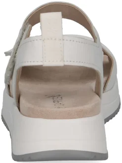 Leder-Keilsandaletten in Weiß