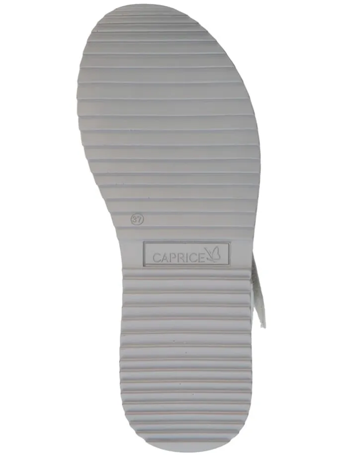 Leder-Keilsandaletten in Weiß